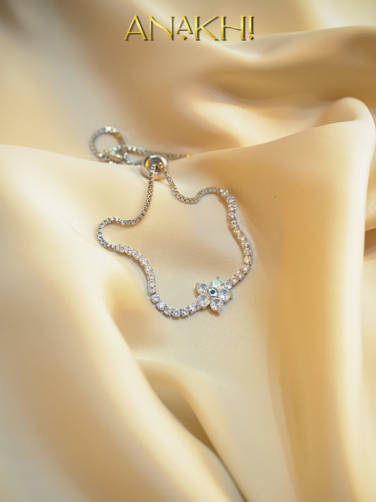 FLOWER STONE BRACELET (Silver)